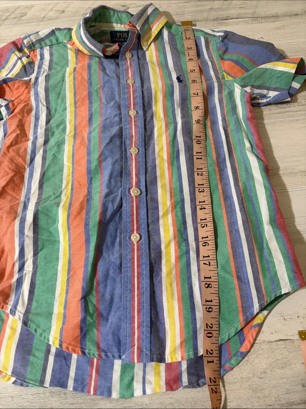 Polo by Ralph Lauren Multicolor Vertical Stripe Short-Sleeve Button-Down Shirt - Picture 7 of 7
